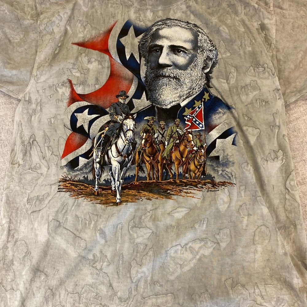 Civil War Ragtops Shirt Extra Large Tie Dye Robert Lee Confederate History Vtg